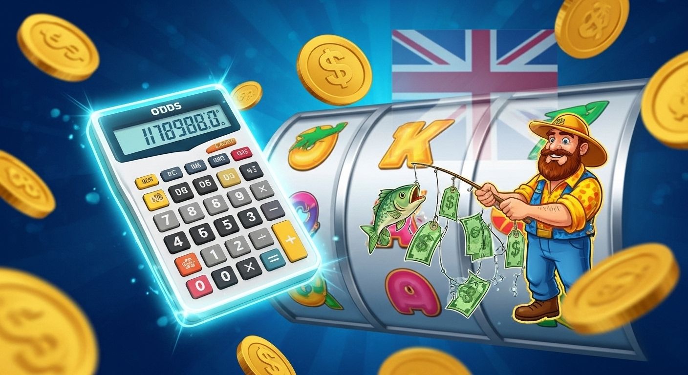 Odds calculator and slot reels with UK detail